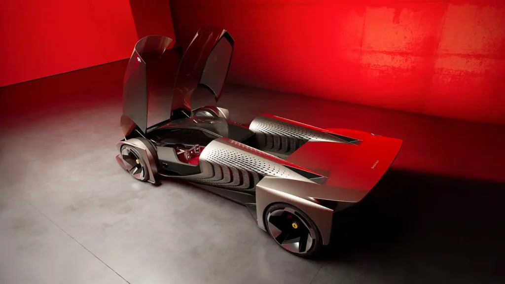 Ferrari bezeichnet seine Studie als "The first digital hypercar" und als Hommage an die Legenden von Le Mans