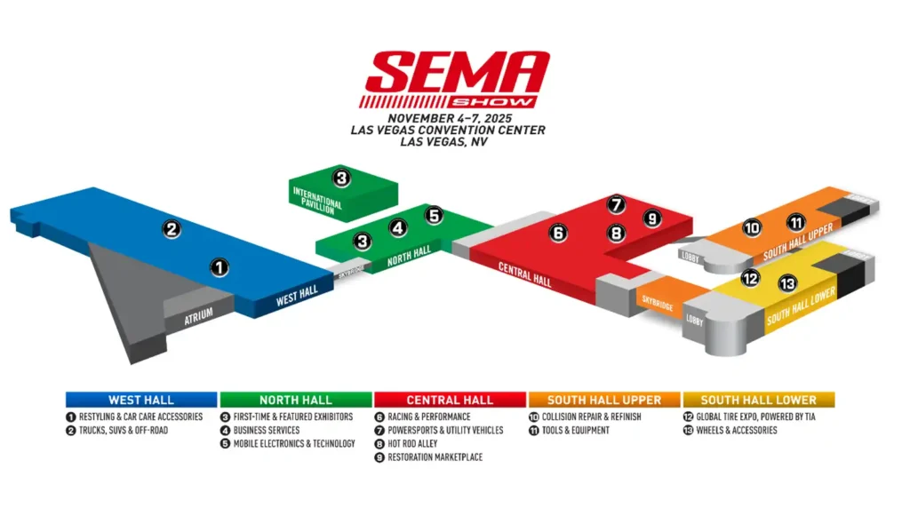 Das Mekka der Speedfans umfasst 430.000 m², die SEMA Show 2025 Las Vegas ist die größte Tuningmesse der Welt