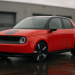 Kompakter Elektro-Hot-Hatch in Rot mit schwarzen Anbauteilen und 20-Zoll-Felgen